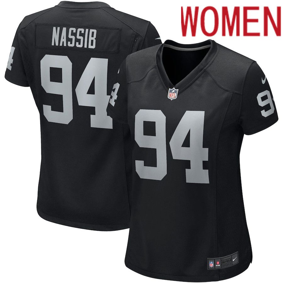 Cheap Women Oakland Raiders 94 Carl Nassib Nike Black Player Game NFL Jersey